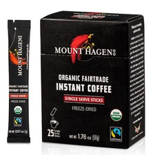 25 Count Single Serve Instant Coffee Packets Organic Medium Roast Arabica Beans