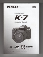 Pentax K-7 Genuine 2009 Camera Instruction Guide / Operating Manual In English
