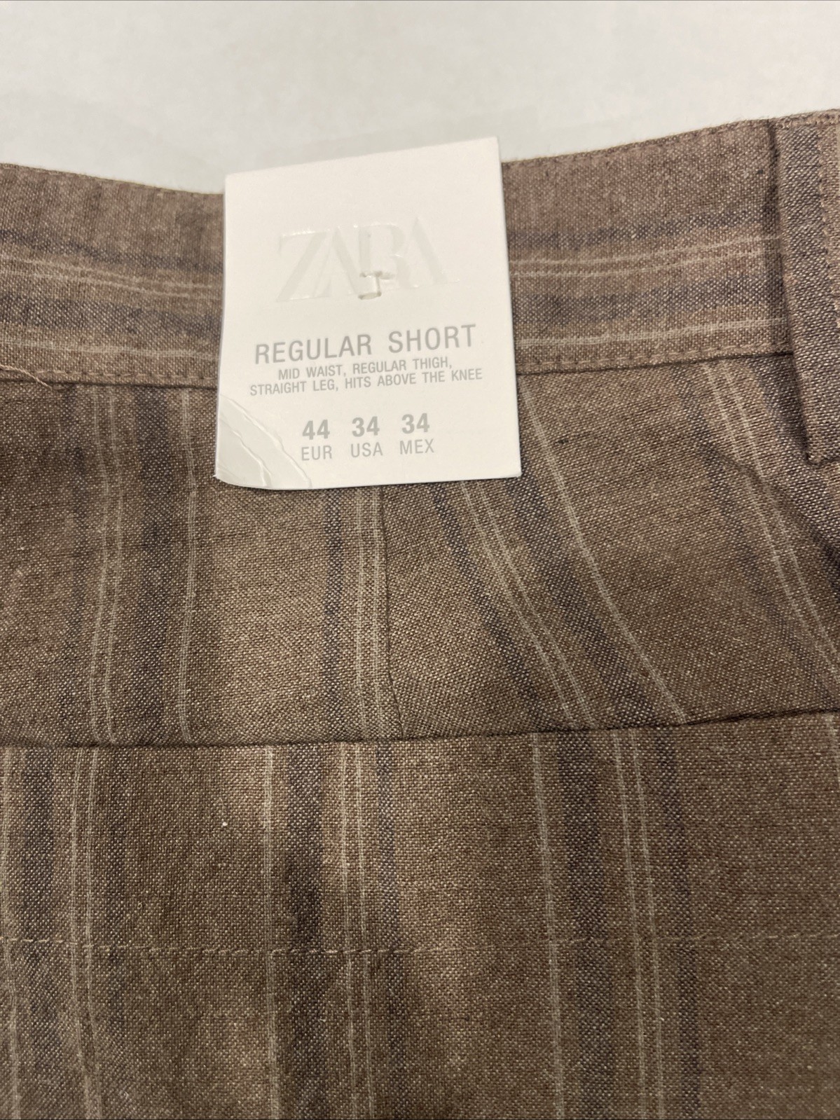 Zara Men’s L Shorts Size 44 Brown Cotton thumbnail 9