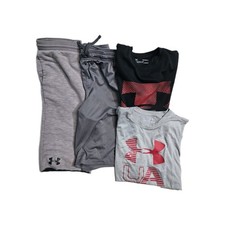 Under Armour Boys Shorts Tshirt Size L Youth Lot Of 4 Gray Black