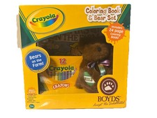 Brown Boyds Bears Bears On The Farm  Teddy Bear, Coloring Book and Crayons