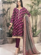 Tawakkal Stitched 3 Piece Designer Suit Medium & Large Lawn Dupatta D-8879