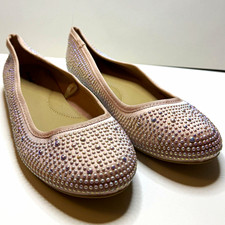 Cat Jack Lisa Pearl Rhinestone Ballet Flats Big Kid Size 4 Blush Pink