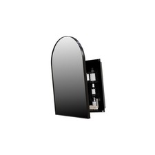 18x24 Inch Metal Corner Medicine Cabinet with Arched Mirror, Adjustable
