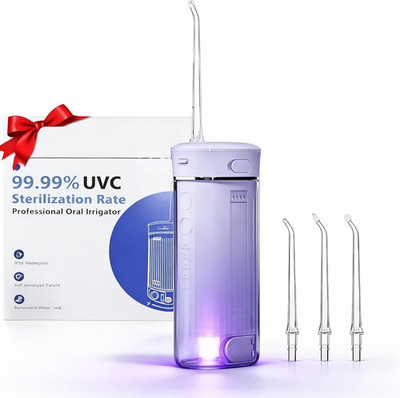 #ad Mini Water Flosser for Travel Ultra Portable Cordless Oral Irrigator with UVC $53.00