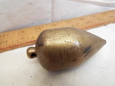 Vintage Solid Brass Plumb Bob Level Carpenter's Wood Working Tool Stout 1 Pound