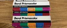 VINTAGE BEROL PRISMACOLOR EAGLE ART PENCILS 913 Green Blce NOS Full Box Dozen