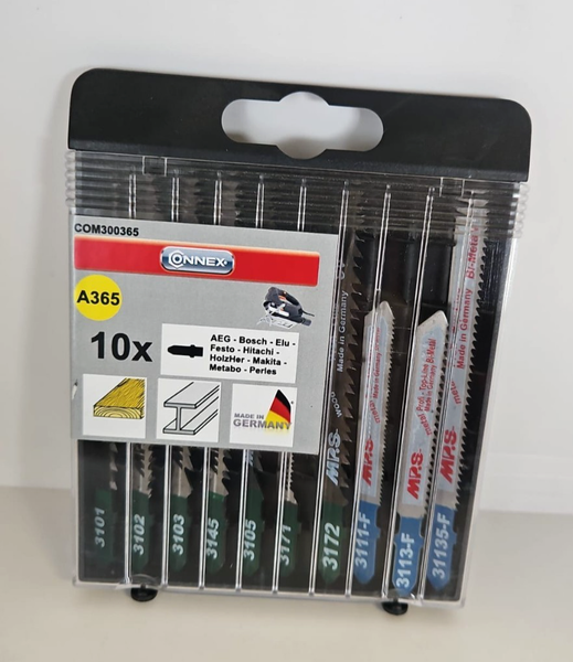 Connex StichsäGebläTter Box , A365 / Set 10-Teilig FüR Holz Und Metall /T-Schaft-image