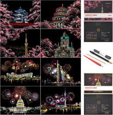 Scratch Art for Adults and Kids-City Landmarks Scratch Painting Craft Kit 8 She