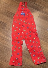 Vintage OshKosh B'gosh Red Sail Boat Marine Toddler Overalls 2T USA
