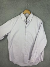 Charles Tyrwhitt Shirt Mens 16.5 36/37 Purple Check Classic Fit Non Iron Dress