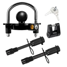 Cenipar Trailer Hitch Lock Set Includes Black Universal Trailer Locks Ball Hi...