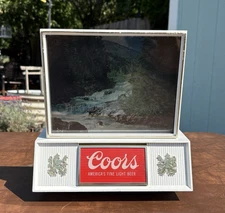Vintage Coors Beer Lighted Motion Moving Waterfall Cash Register Sign Bar Tavern