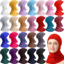 Handepo 24 Pcs Modal Hijab Cap Muslim Turban Head Cover Shawl Undercap for Women