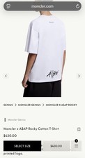 Moncler x ASAP Rocky Cotton T-Shirt Size L Li...
