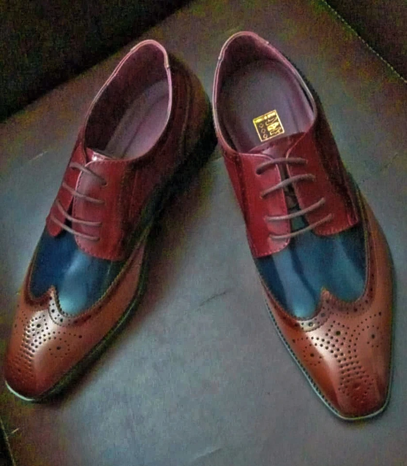 Мужские трехцветные джазовые туфли 1920-30-х годов размер 11 коричневые/черные - Изображение 3 из 3