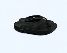 Oofos Original Unisex M6 W8 Black Recovery Comfort Flip Flops Thong Sandals