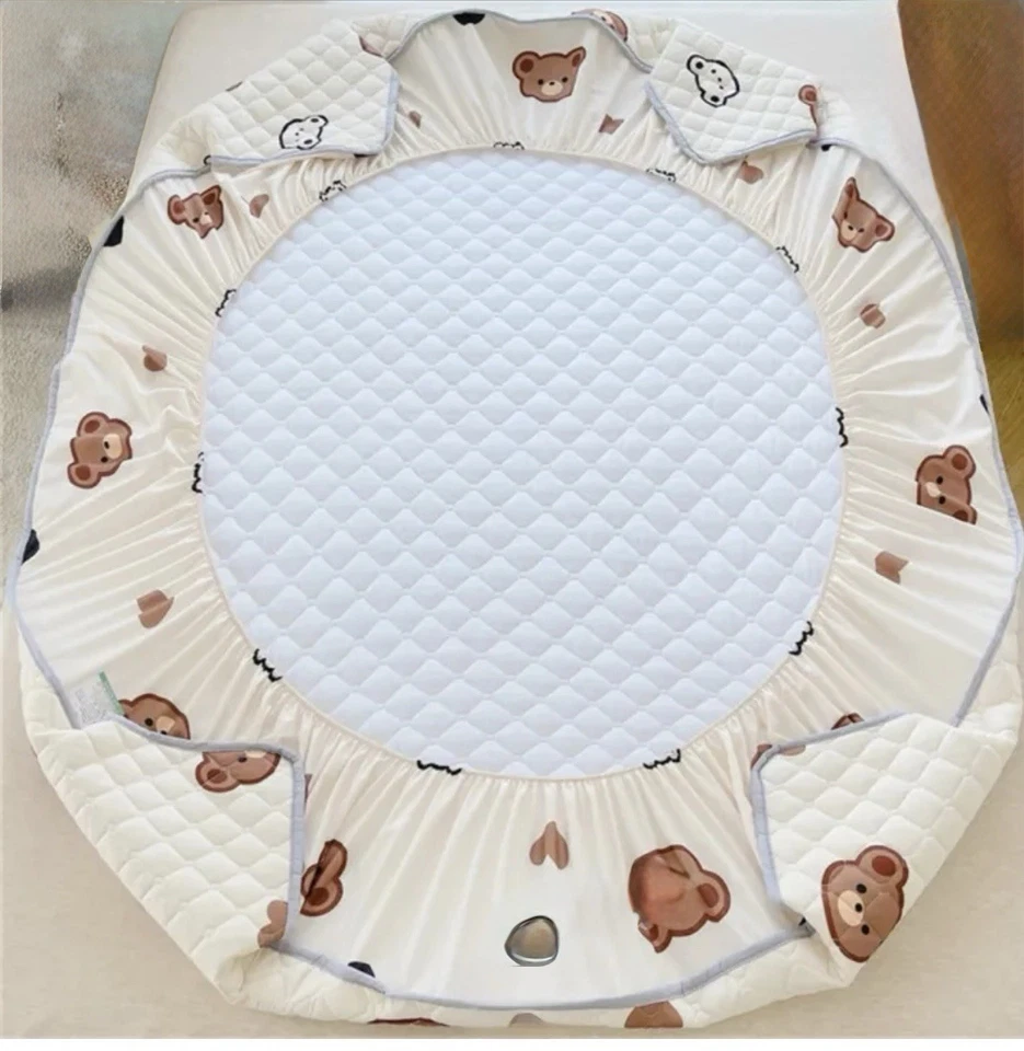 Funda de colchón impermeable para niños lindo estampado de oso | Almohadilla de colchón acolchada suave Foto 3 de 4