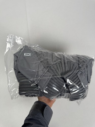 Schott NYC Military Knitted Zip Up Jumper Jacket Grey Cotton Bomber Large - Bild 9 von 9