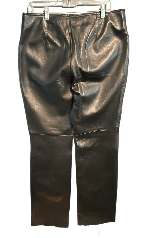 Женские черные брюки из натуральной кожи Banana Republic размер 14 - Изображение 2 из 4