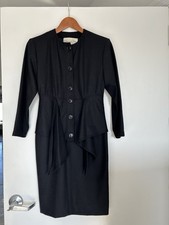 Oscar de la Renta Vintage Black Button Front Dress Size 4 Regular Made in USA