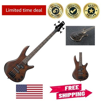 Short Scale 4-String Bass Guitar in Walnut Flat - Perfect for Young Musicians