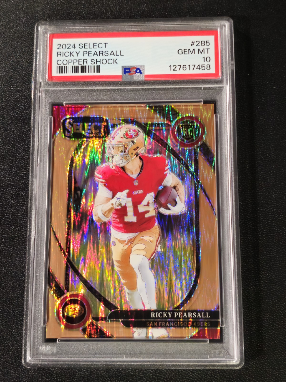 2024 PANINI SELECT COPPER SHOCK #285 RICKY PEARSALL RC #151/299 PSA 10 🔥 49ers