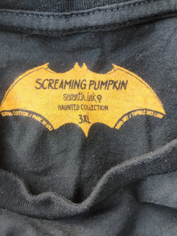 Camiseta rara Screaming Pumpkin tintas vibrantes a base de agua para que nunca se agriete 3XL Foto 4 de 4