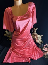 Vtg SATIN SOFT Nightgown Shiny Negligee Gown Freebust Nightgown 1X