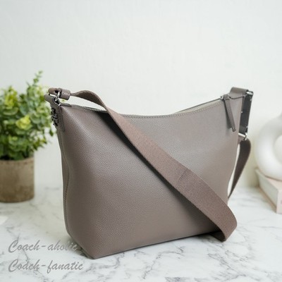 Tory Burch Thea Slouchy Crossbody Pebbled Leather in Wild Mushroom
