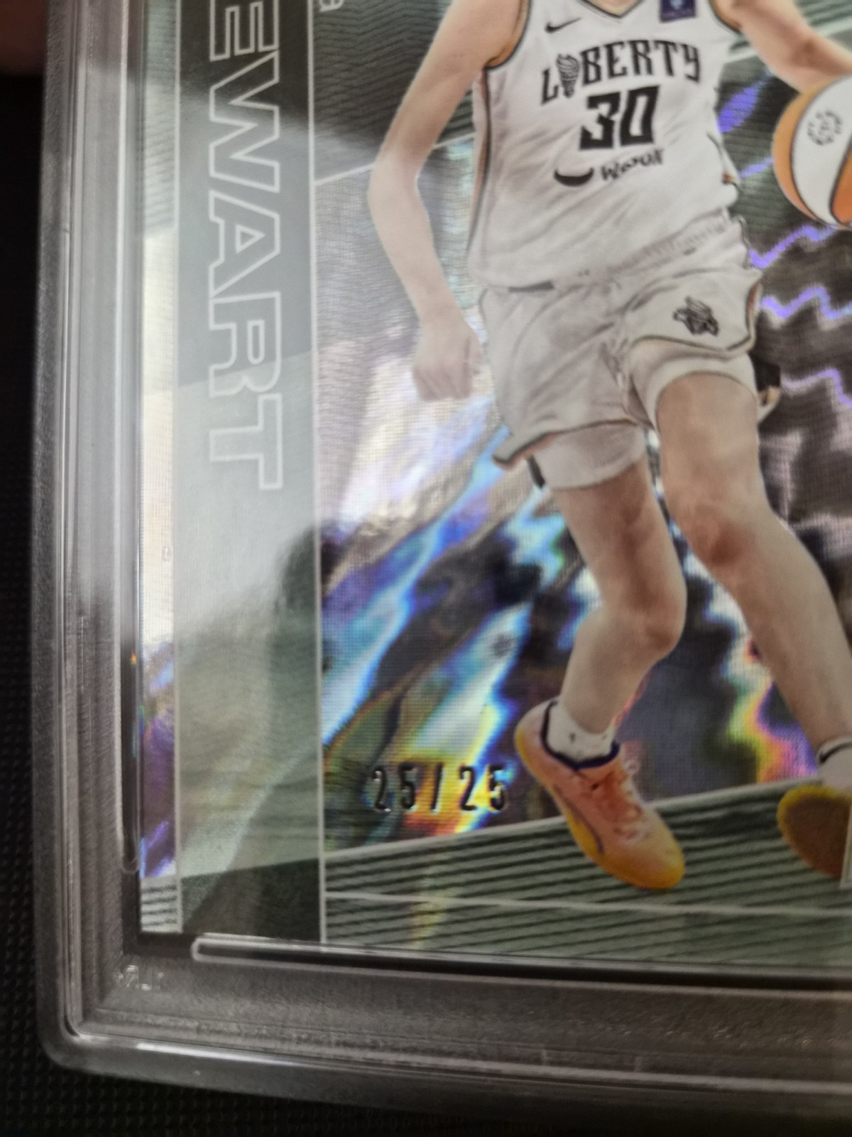 Panini 2025 NSCC Silver Pack Breanna Stewart #4 Lightning Spokes /25 PSA 9 view 3