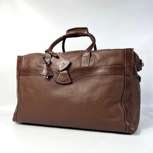 Dunhill Boston Bag Travel Duffel Handbag Brown  Leather Men's Used