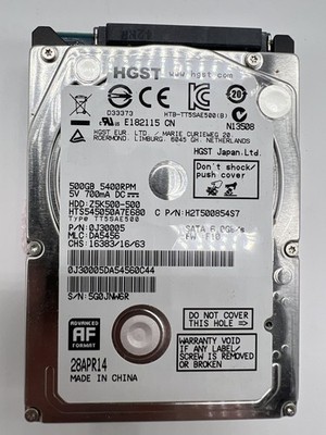 HGST HTS545050A7E680 500GB 2.5'' SATA HDD 5400RPM FW:F10 Tested Working