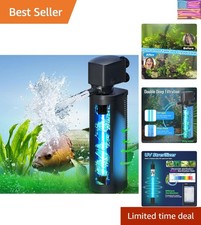 660GPH Aquarium Filter, UV Sterilizer for Aquarium for 100-400 Gallon, 24V DC...