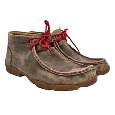 Twisted X Mid Driving Moccasins Chukka Boots Bomber/Red Men's 6M YDM0021
