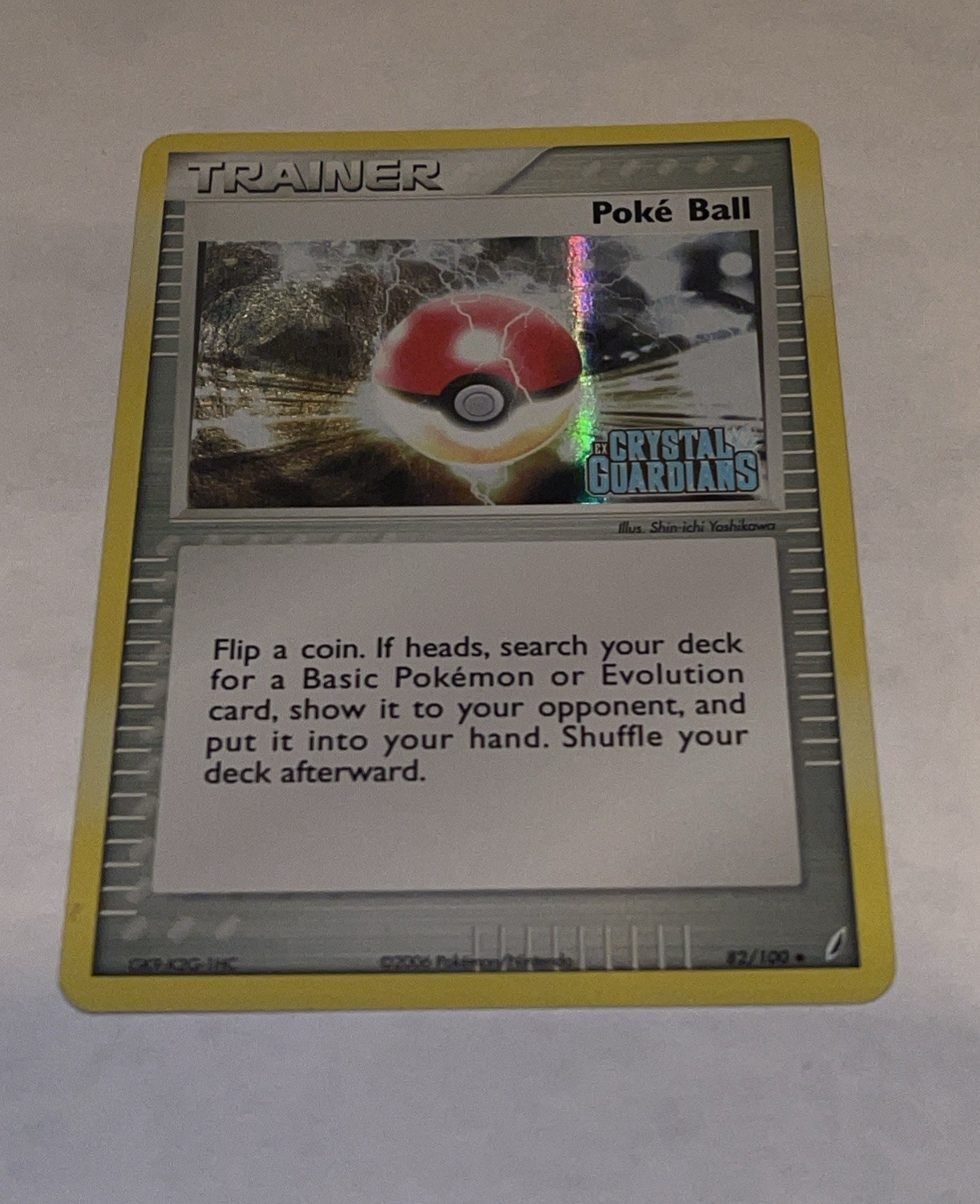 Poke Ball 82/100 Uncommon Crystal Guardians Pokemon Reverse Holo Stamped NM