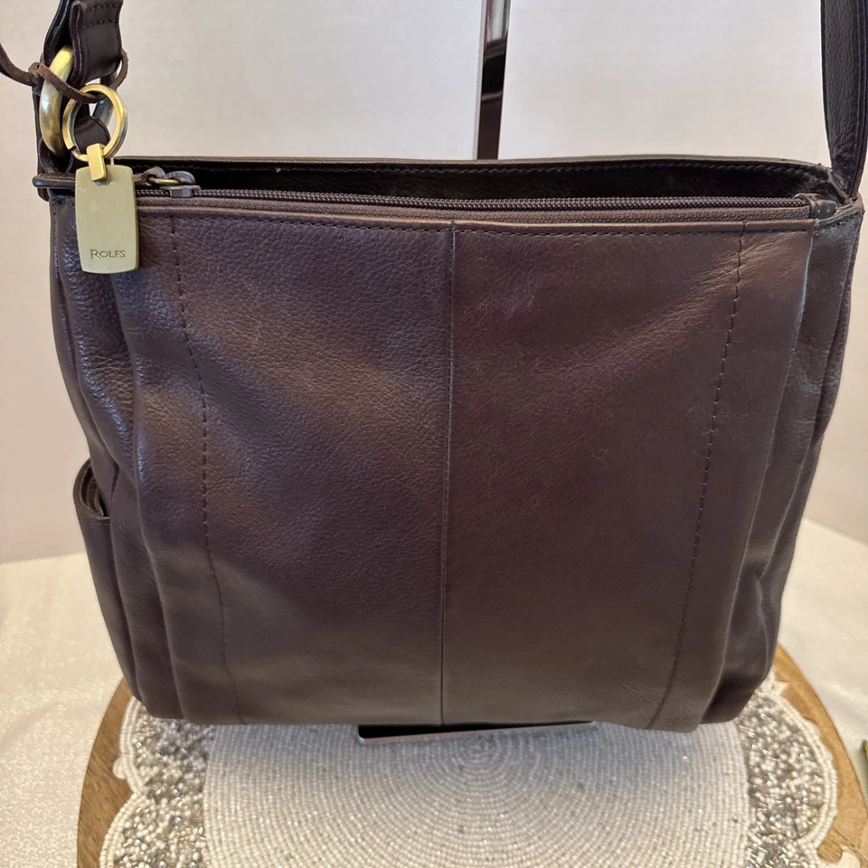Bolso de hombro de cuero marrón Rolf’s Foto 2 de 4