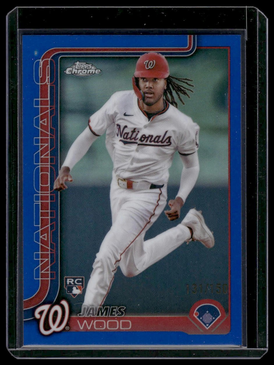 2025 Topps Chrome #132 James Wood Blue Refractors #/150