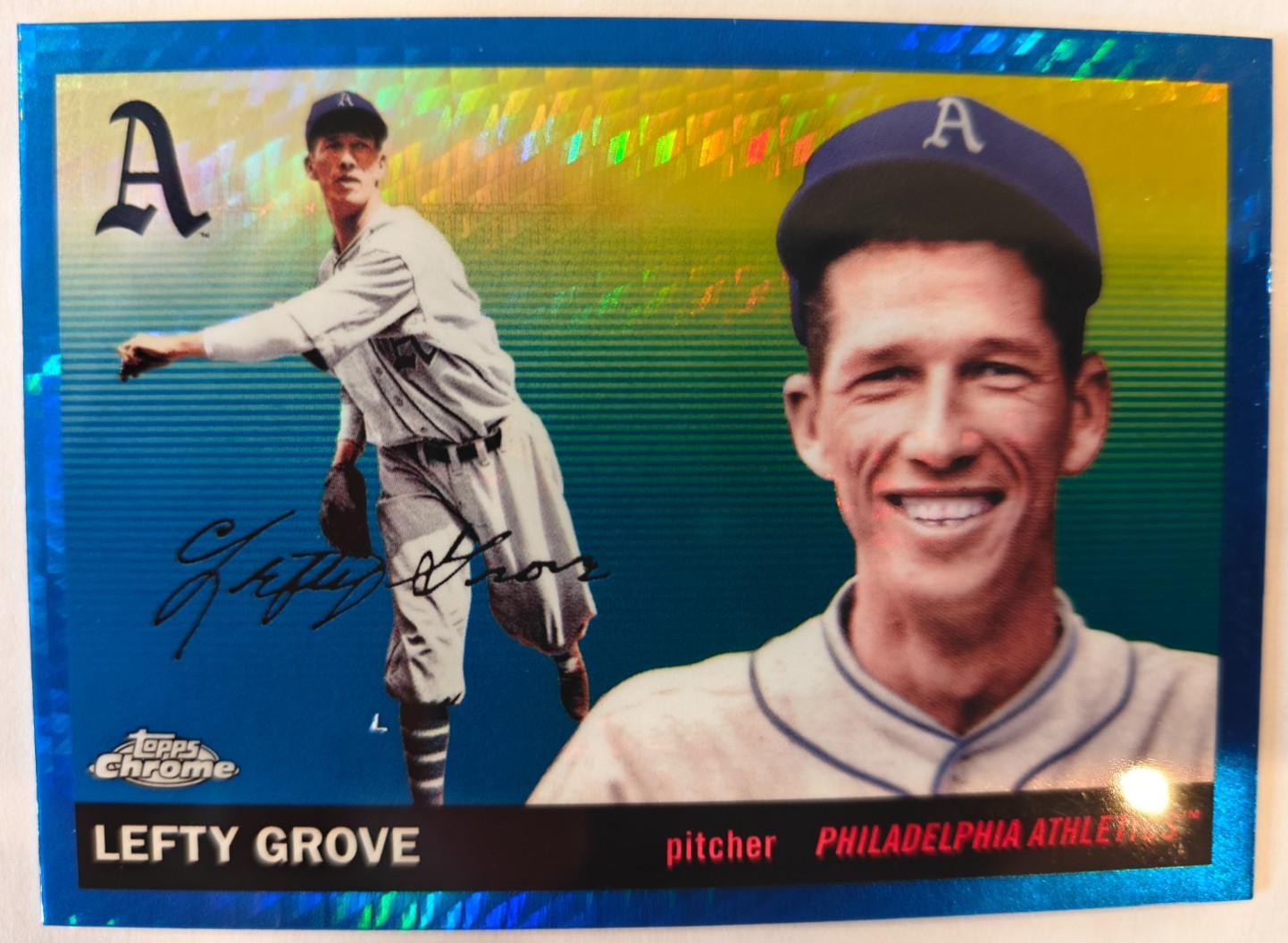 2025 Topps Chrome Platinum Baseball Lefty Grove #342 Blue Prism Refractor