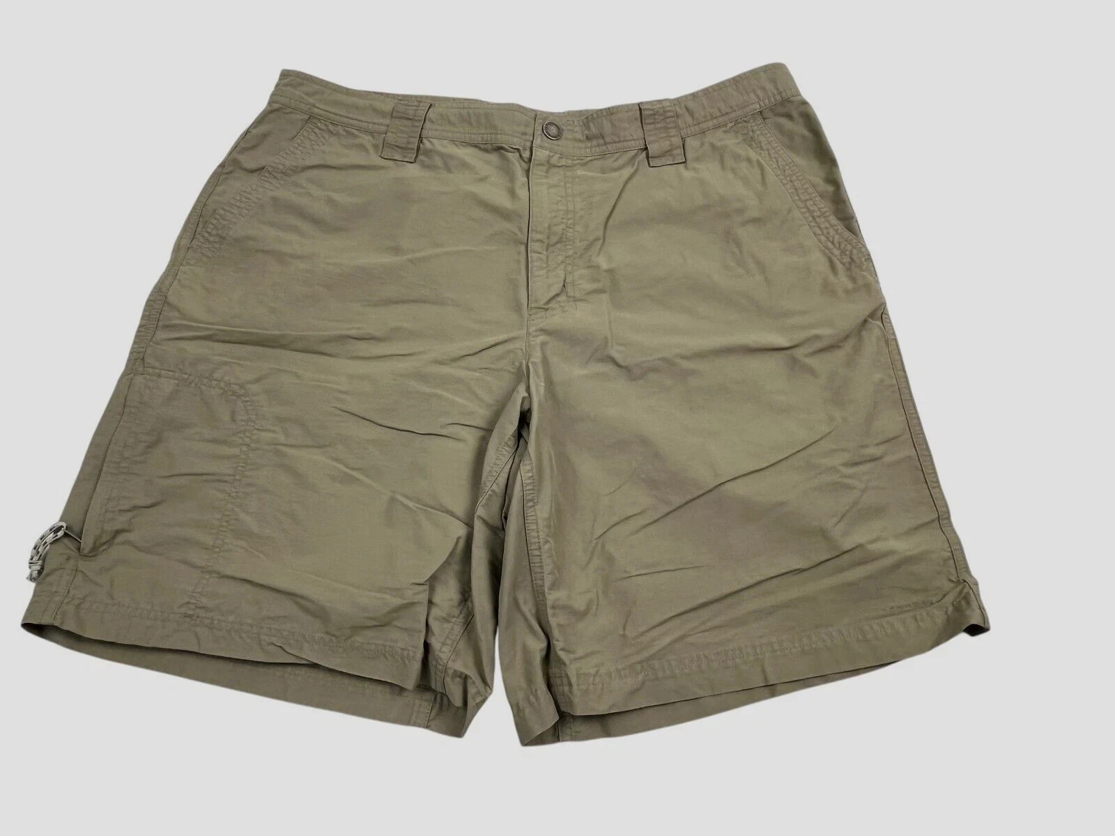 Columbia Mens Brown Cargo 9.5" Shorts Size 40 Cotton Omni Shade Flat Front