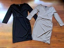 FOREVER 21 ~ Size Medium ~ LOT of 2!! STRETCH JERSEY Faux Wrap Dresses  c32
