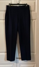 Hilary Radley Women  s Mid Rise Slim Leg Navy Pull On Pants - Size S - 26  Inseam