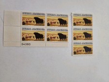 1973 US Stamp Rural America Angus Cattle  1 Plate Block Of 4  PLUS 3, 8 CENT