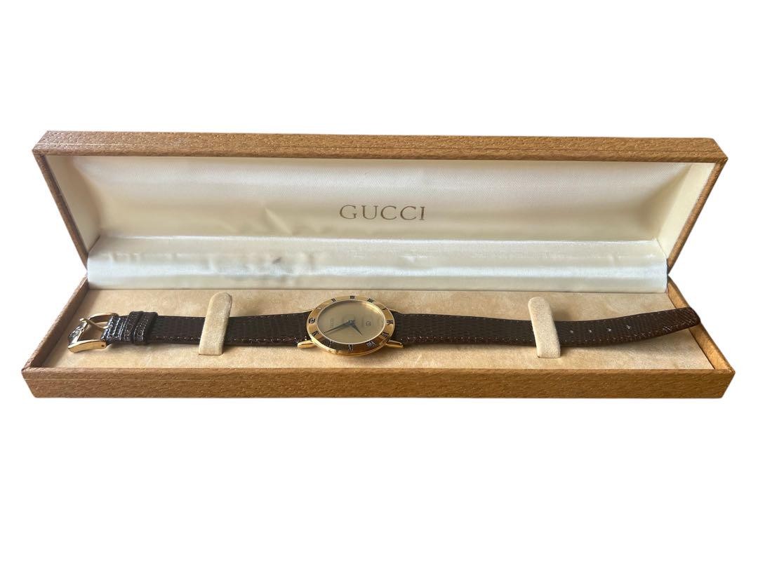 Vintage 80s Gucci 3000M Brown Gold Quartz Watch