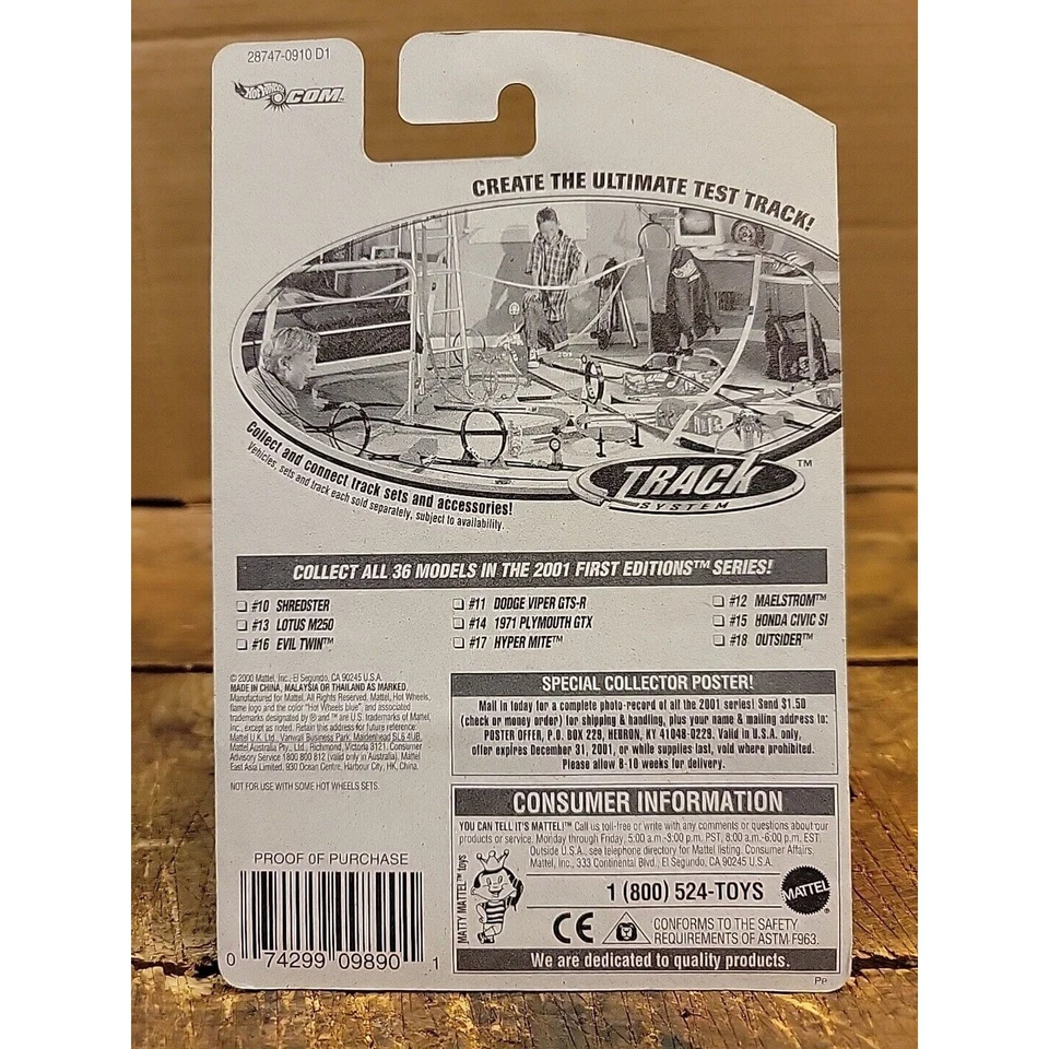 Vintage 2001 Hot Wheels #028 - 2001 First Editions 16/36 - Evil Twin - Image 3 of 3