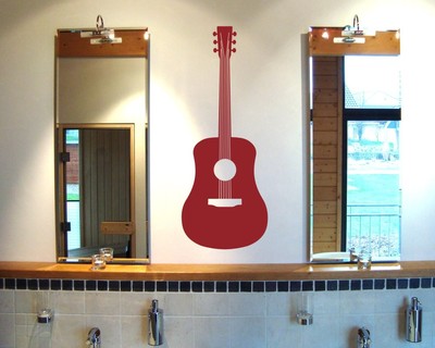 Samunshi Wandtattoo Gitarre  60cm  Musikinstrument Wandaufkleber