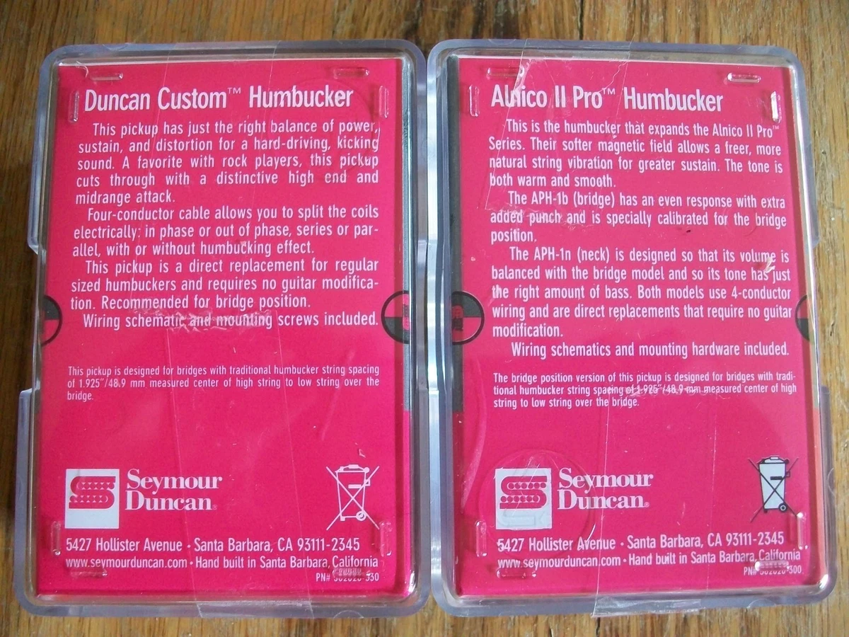 SEYMOUR DUNCAN SH-5 DUNCAN CUSTOM APH-1 ALNICO II PRO HUMBUCKER PICKUP SET BLACK