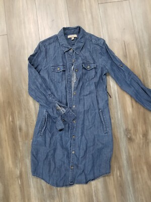 banana republic denim shirt dress Banana Republic Denim Shirt Dress Sz 4 VGUC Long sleeve