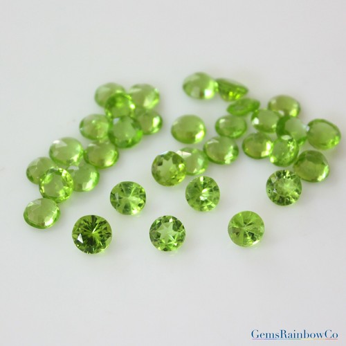 Peridoto verde naturale sfaccettato rotondo da 3,5 mm a 7 mm pietra preziosa sciolta qualità A - Foto 5 di 8