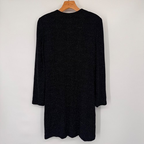 Alex Evenings Black Metallic sparkle Long Jacket Size 10 Womens Formal Wear - Picture 6 of 8